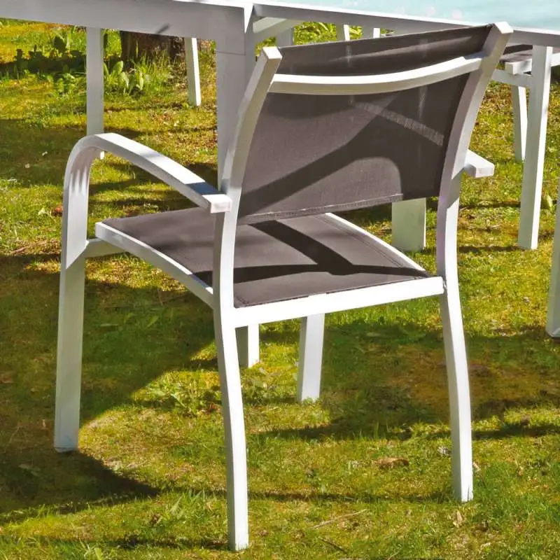 Fauteuil honfleur alu/textile anthracite