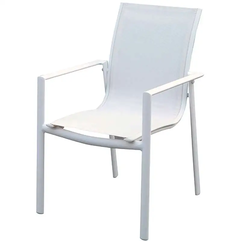 Fauteuil victoria alu et textilène blanc