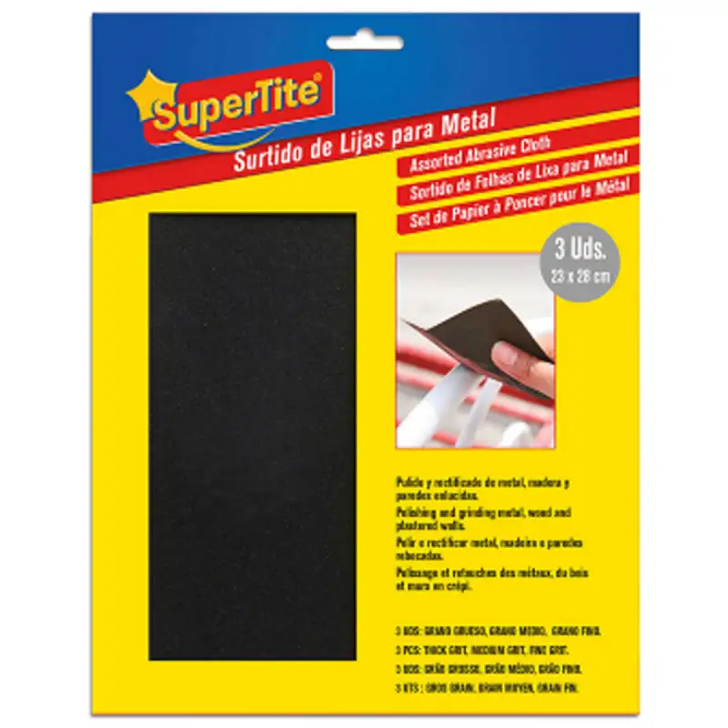 Feuille à poncer métal 230x280mm - Assortiment de papiers de verre