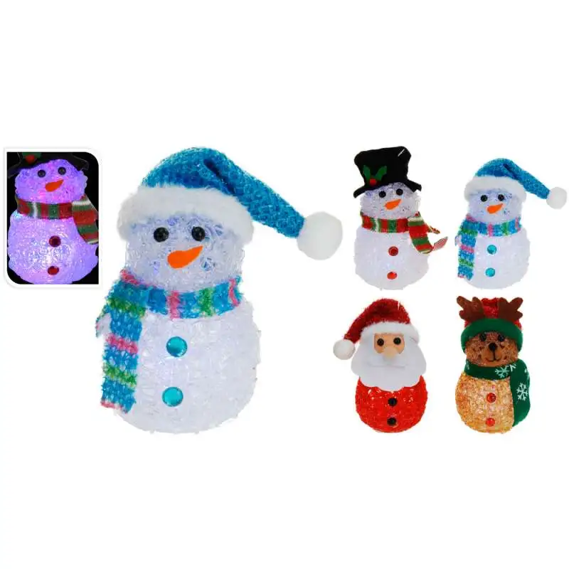 Figurine de noel avec led couleur h:12cm