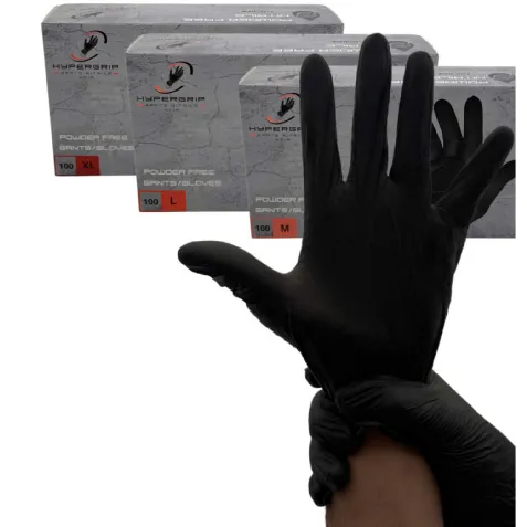 Gants de Protection Jetables en Nitrile - Noir