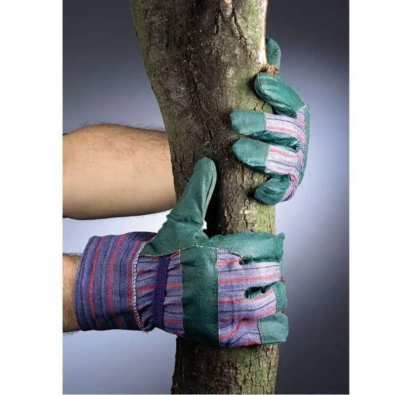 Gants toilés bleu et vert en taille unique