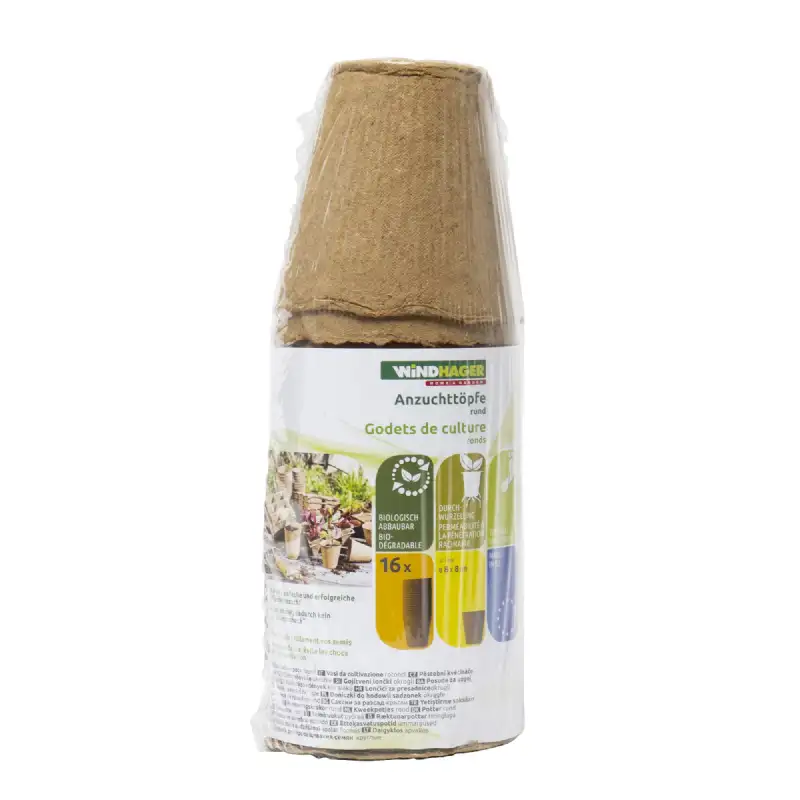 Godet de cultures rond 8 x 8 x 8,5 cm (16 pcs)
