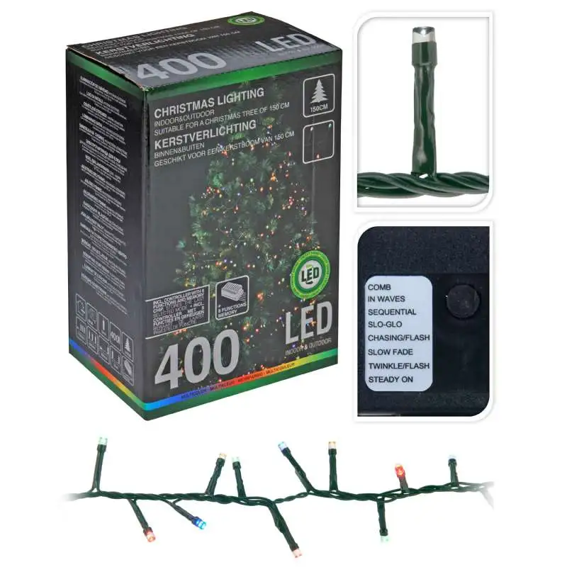 Guirlande 400 led multicolore 5m extérieur