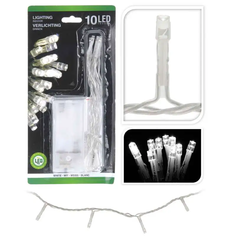Guirlande de noel 10 led blanches 1mètre