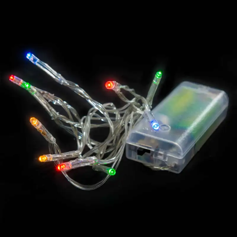 Guirlande noel 10 led multicolores 1mètre