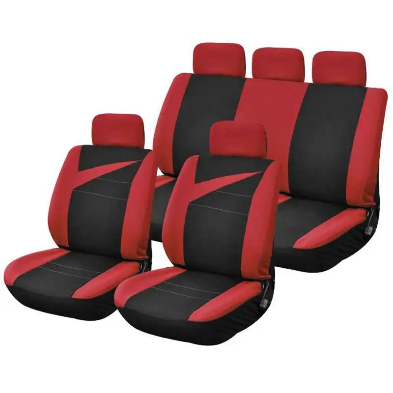 Housse auto rouge 9 pcs universel