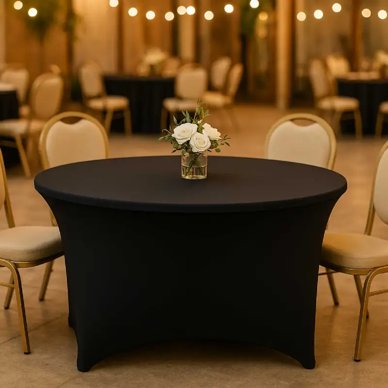 Housse de table ronde noire - WERKA PRO