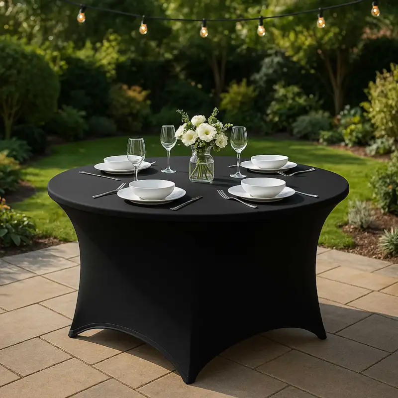 Housse de table ronde noire - WERKA PRO