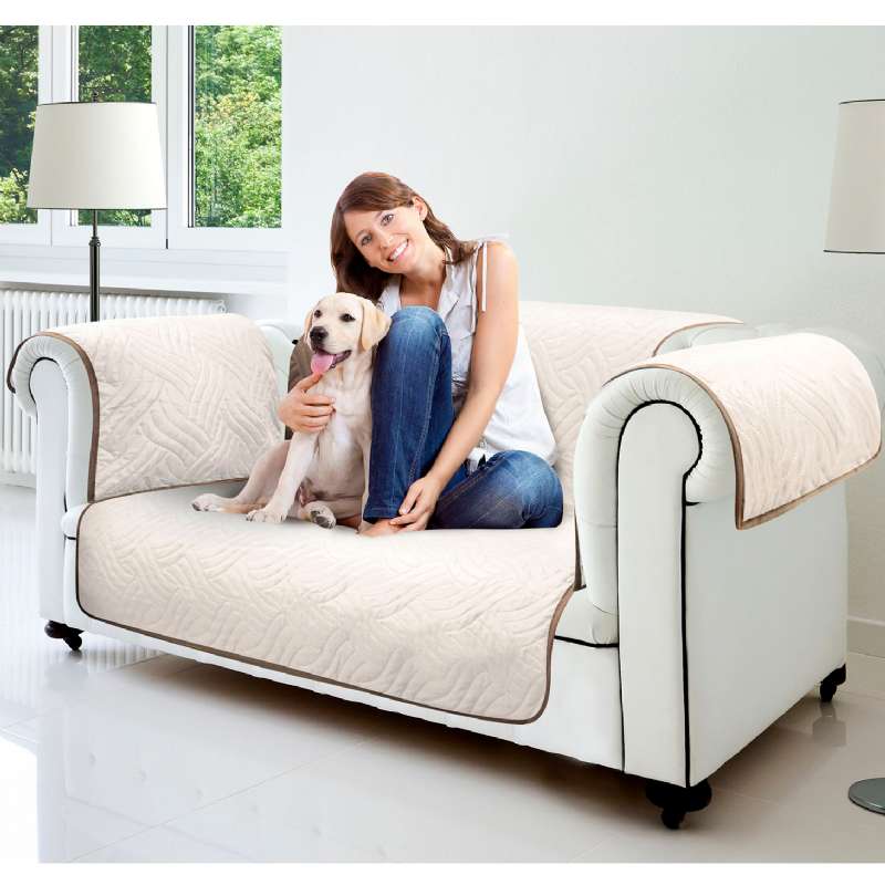Housse de protection réversible pour canapé 2 places