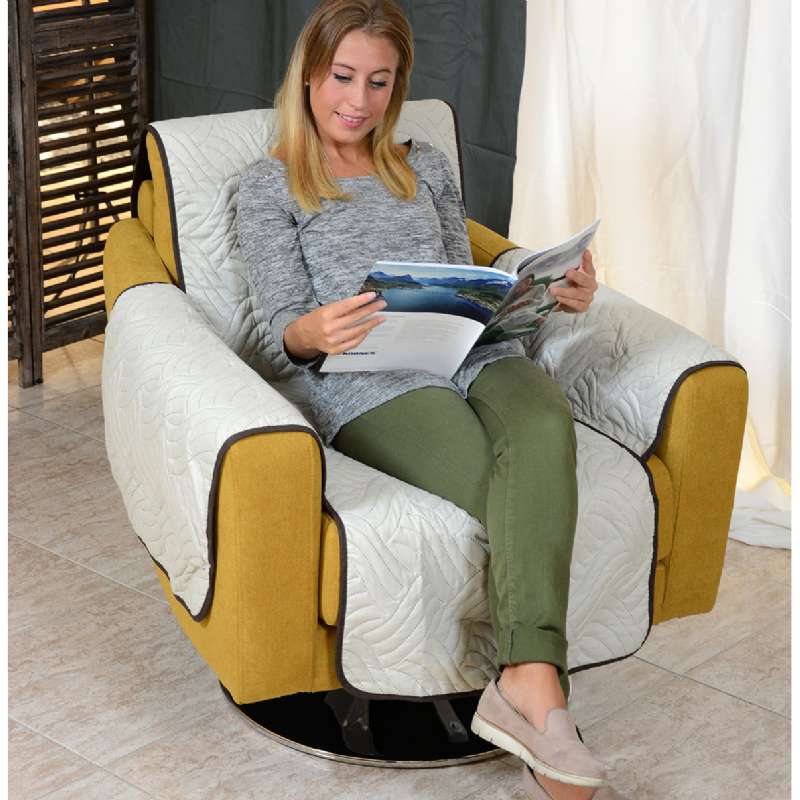 Housse de protection réversible pour fauteuil 1 place