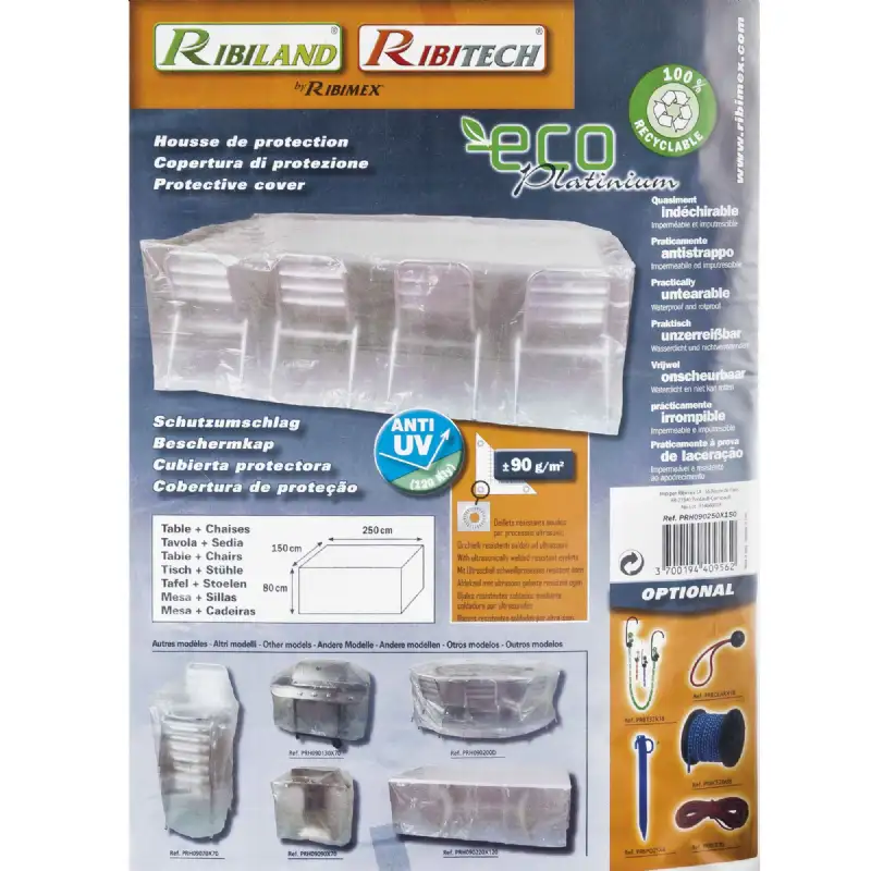 Housse transparente table rectangulaire 2,50m