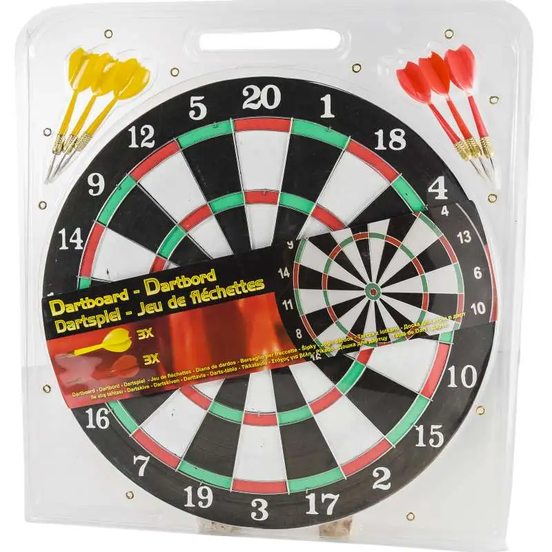 Jeu de fléchettes, cible et 6 fléchettes