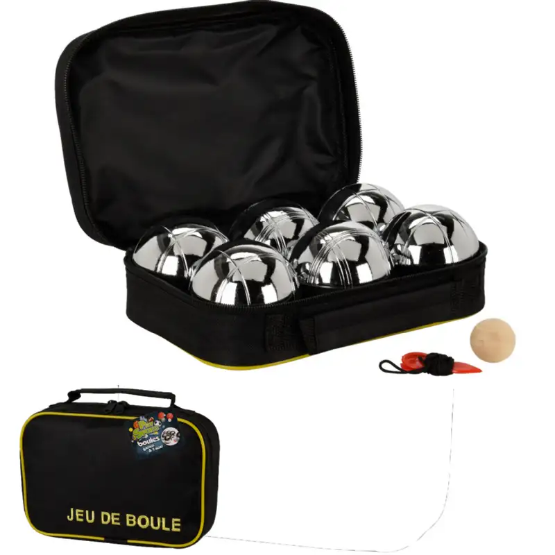 Jeu de 6 boules acier chromée et malette