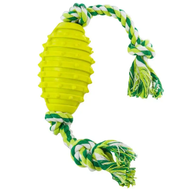Jouet chien corde avec balle 10cm vert