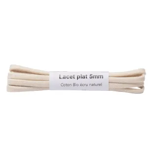 Lacet plat en coton bio 5mm  WERKA PRO