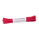 Lacet plat 5mm en polyester recyclé rouge