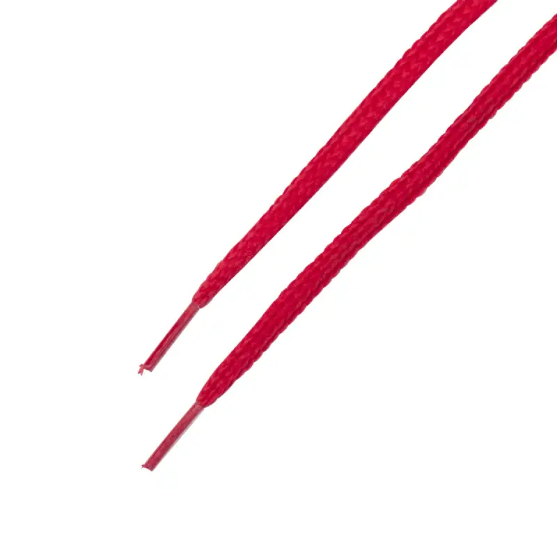 Lacet plat 5mm en polyester recyclé rouge