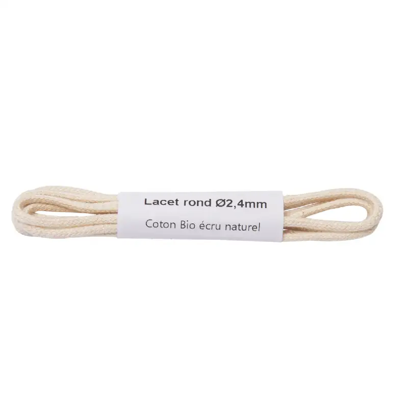 Lacet rond en coton bio 2,4 mm