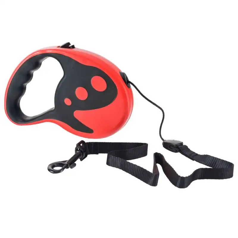 Laisse de chien rouge automatique 5m
