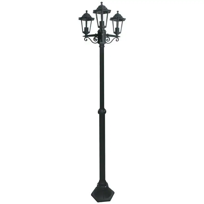 Lampadaire 3 têtes noir