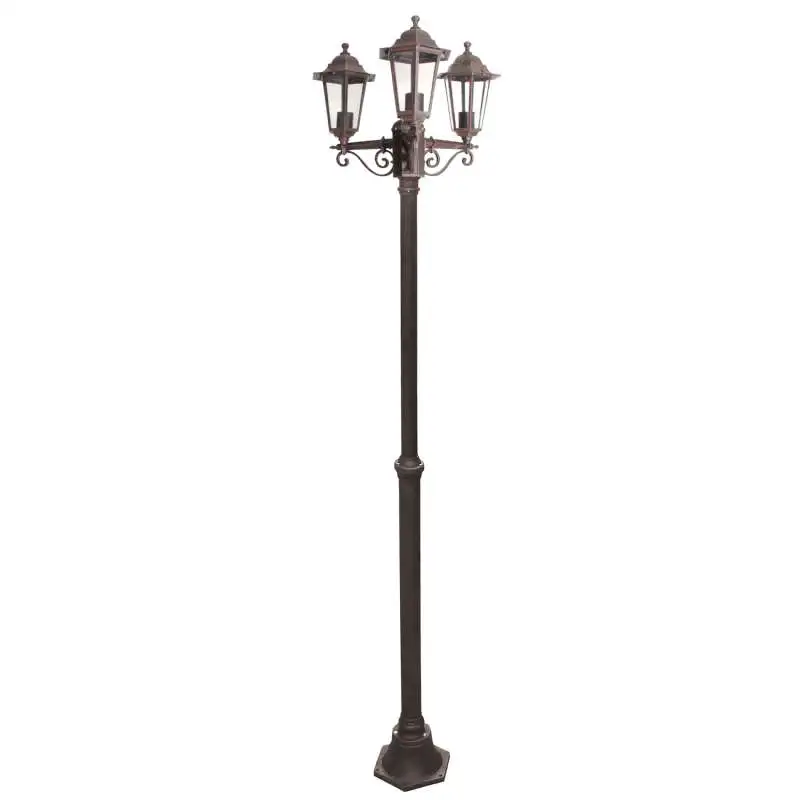 Lampadaire 3 têtes rouille