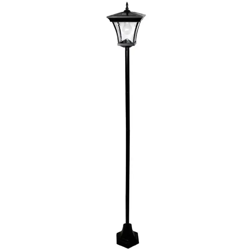 Lampadaire solaire noir sur pied 4 Leds