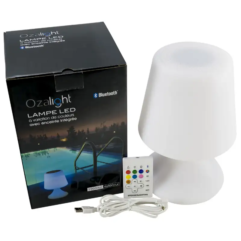 Lampe enceinte à led couleur 1x5w h 26cm
