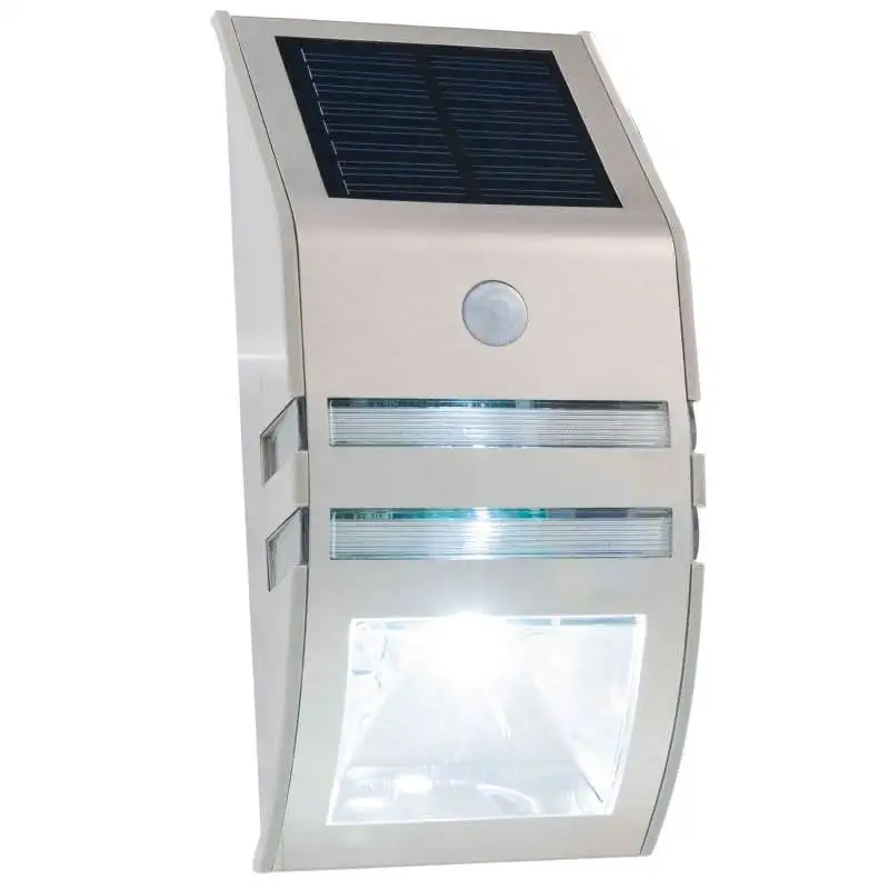 Lampe d'entrée solaire Led inox détecteur de mouvement 