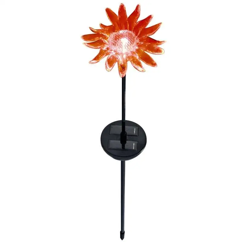 Lampe solaire de couleur fleur et libellule