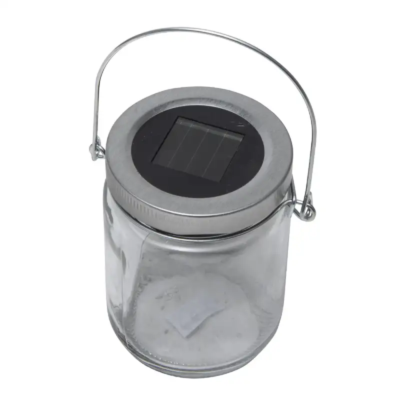 Lampe solaire pot en verre 68x90mm