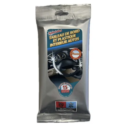 Lingettes Nettoyantes pour Tableau de Bord et Plastique Intérieur Autos - PERALINE