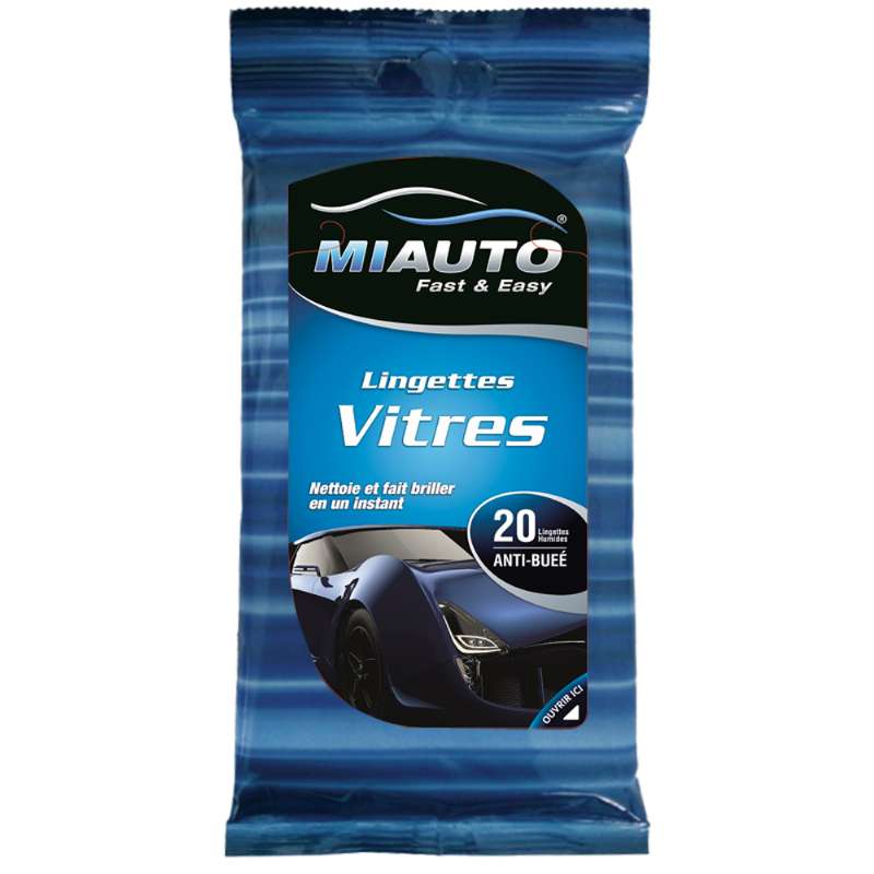 Lingettes nettoyantes vitre 20 pièces