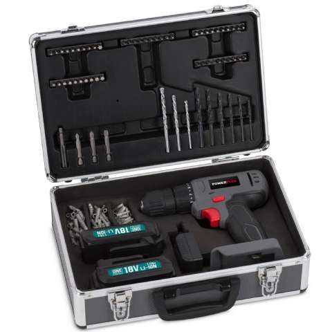 Malette perceuse 18v lithium 153 accessoires - Powerplus - 76,49€ Malette perceuse 18v lithium 153 accessoires