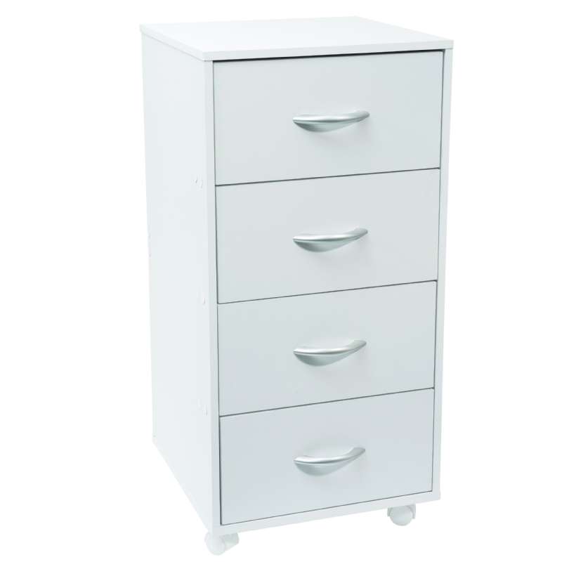 Meuble blanc 4 tiroirs sur roulettes Werkapro