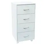 Meuble blanc 4 tiroirs sur roulettes WERKA PRO