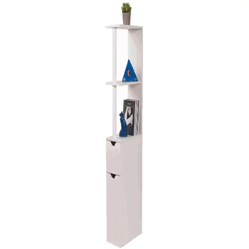 Meuble blanc à deux portes pour WC