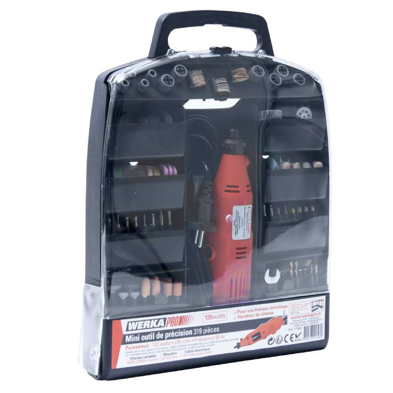 Mini outil de précision 135w (319 pcs) Werkapro