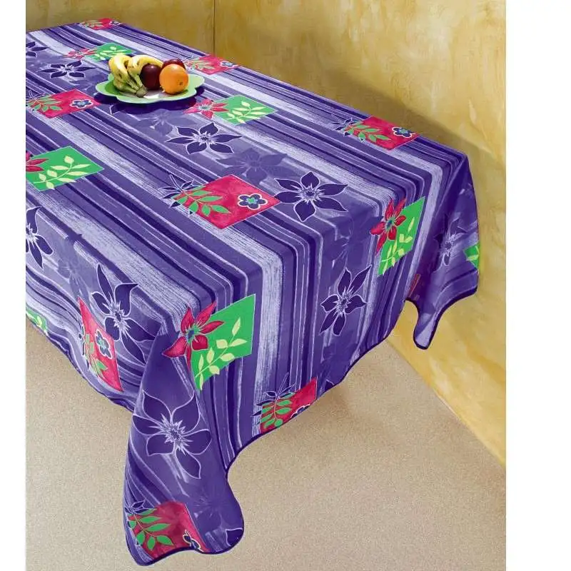 Nappe anti tâche rectangulaire motif Oloron bleu