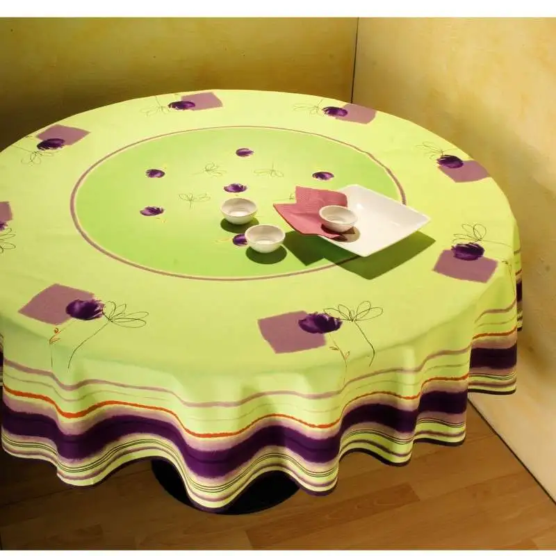 Nappe anti tâche rectangulaire motif tulipe anis