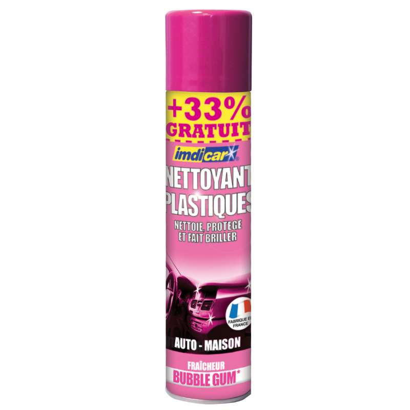 Nettoyant plastiques voiture parfum bubble gum 300ml - Imdicar - 4,45€ Nettoyant plastiques voiture parfum bubble gum 300ml
