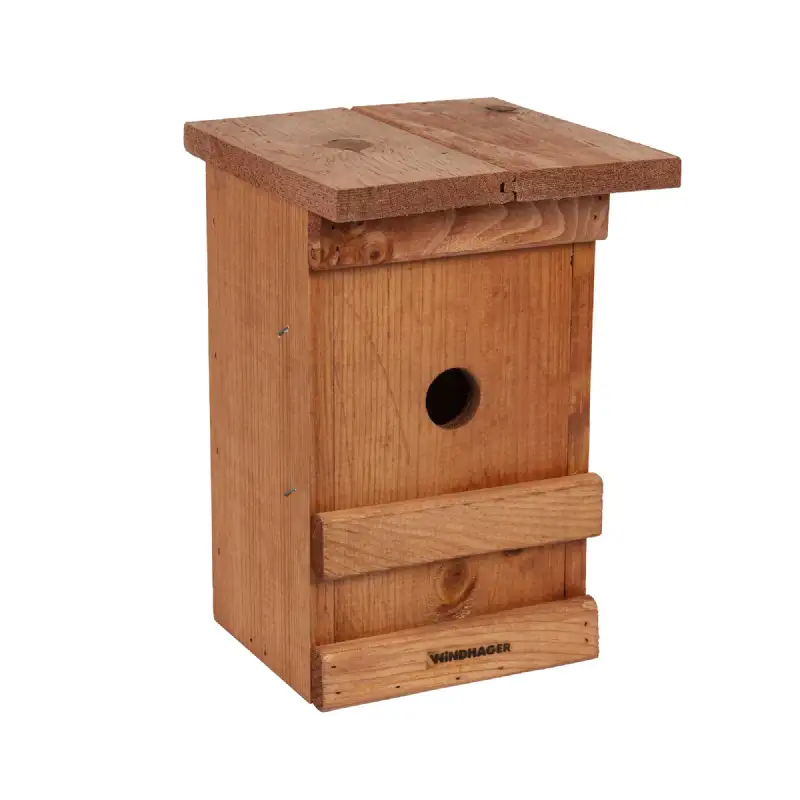 Nichoir à oiseaux en bois massif verni