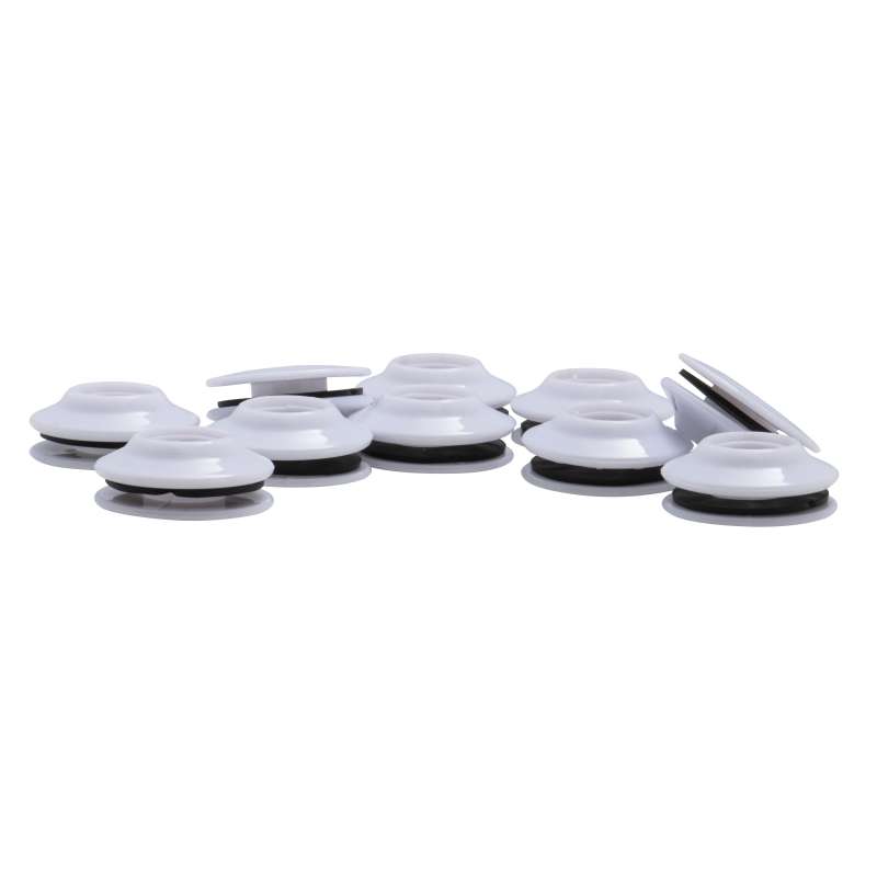 Lot de 10 œillets auto perforants pour bâches (blanc, bleu ou noir)