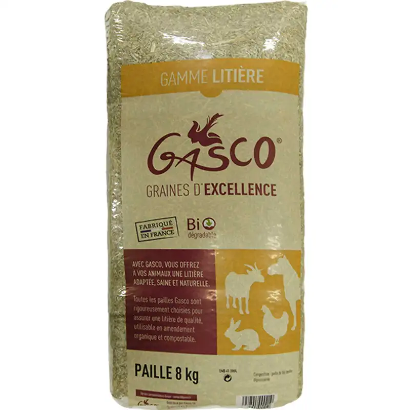 Paille Litière Naturelle pour Animaux - 8 kg