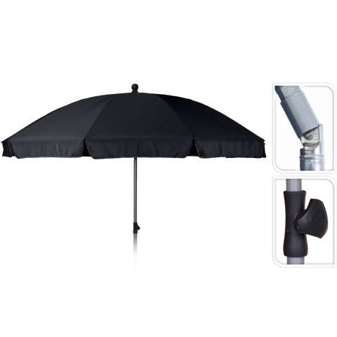Parasol de jardin (ø2.50M-H2.25M) anthracite - Ambiance - 25,99€ Parasol de jardin (ø2.50M-H2.25M) anthracite