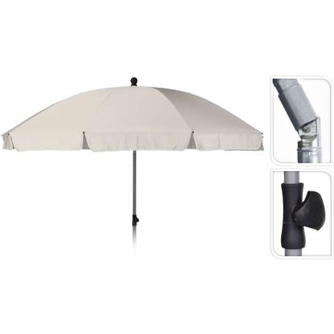 Parasol de jardin (ø2.50M-H2.25M) crème - Ambiance - 25,99€ Parasol de jardin (ø2.50M-H2.25M) crème