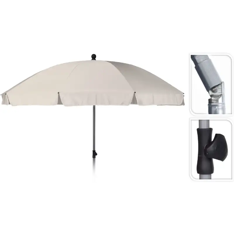Parasol de jardin (ø2.50M-H2.25M) crème