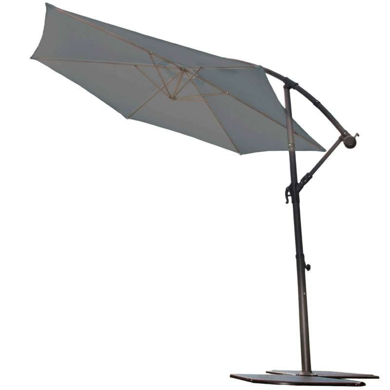 Parasol alu mat déporté 3m gris anthracite - Ozalide - 89,99€ Parasol alu mat déporté 3m gris anthracite