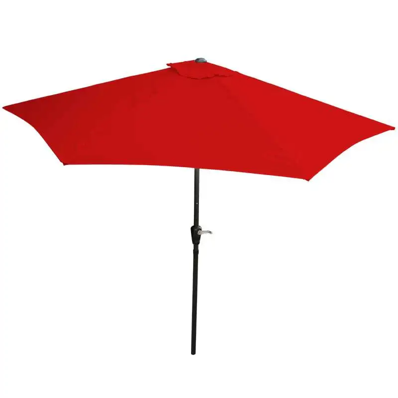 Parasol alu avec manivelle 3 m rouge