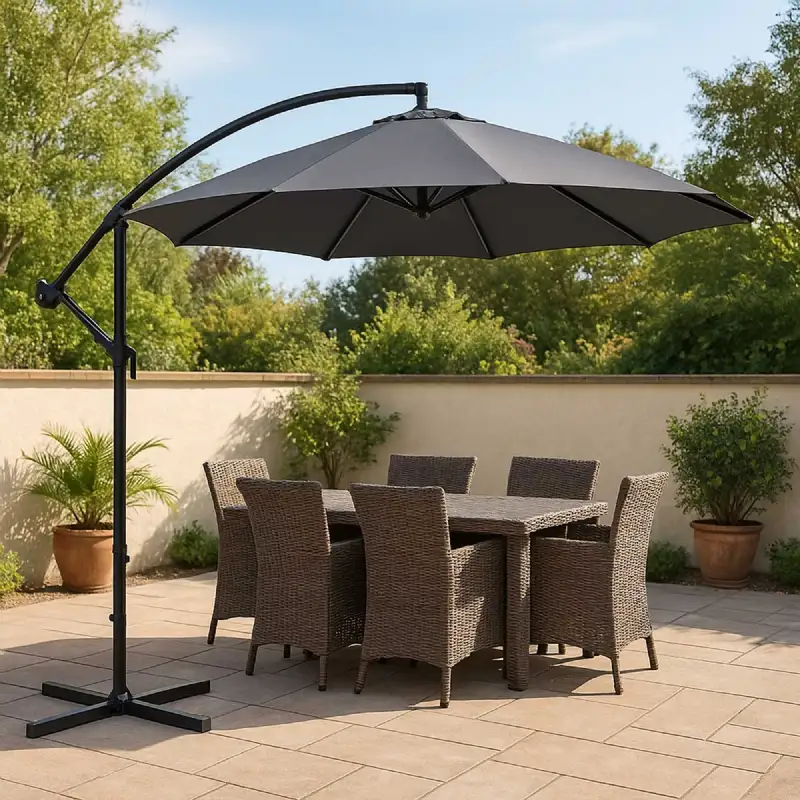Parasol déporté gris anthracite WERKA PRO